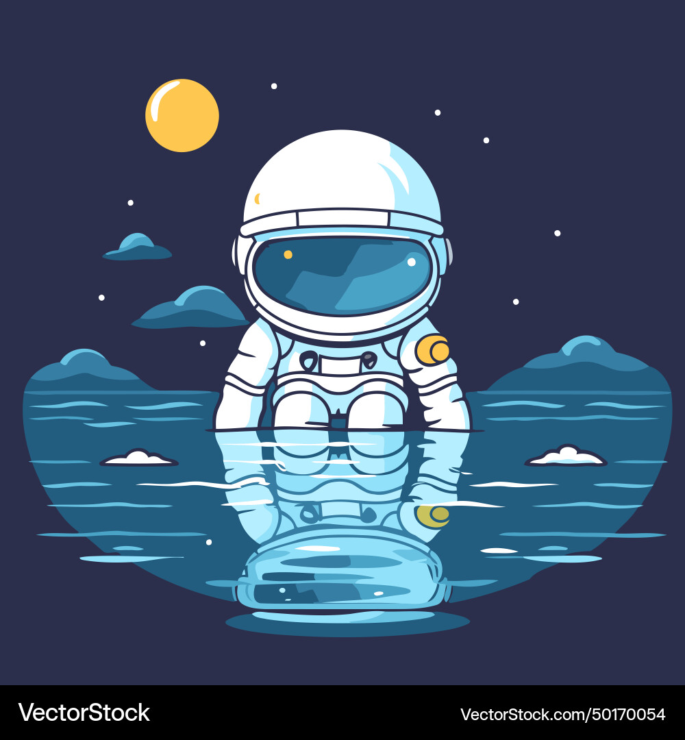 Astronaut in spacesuit on the background Vector Image