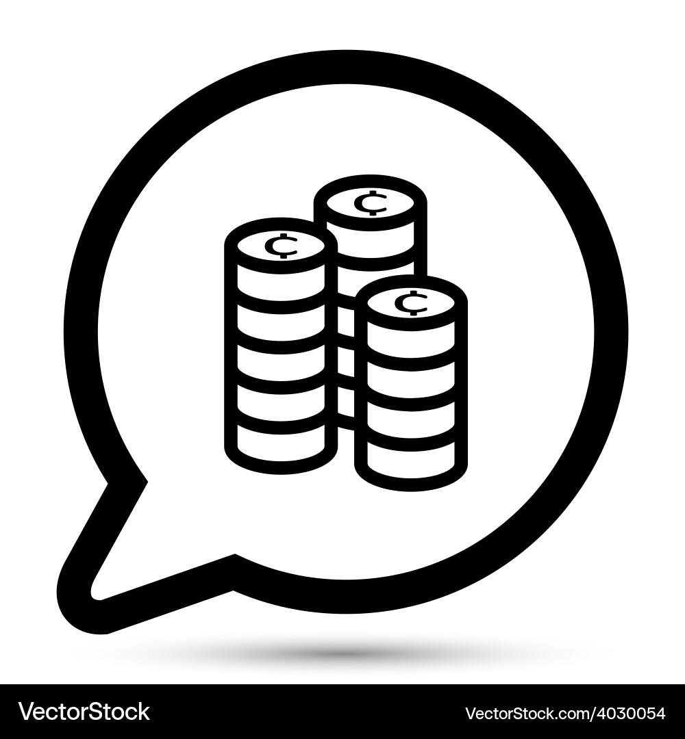 Bubble with coins icon Vector Image