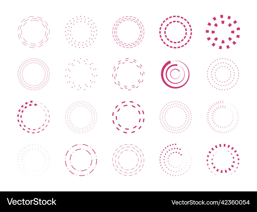 Circle dotted set Royalty Free Vector Image - VectorStock