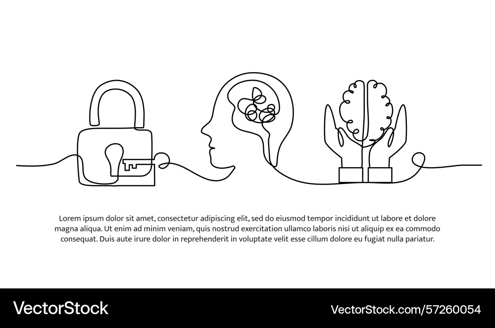 Continuous line design of problem solving Continuous line design of problem solving vector image