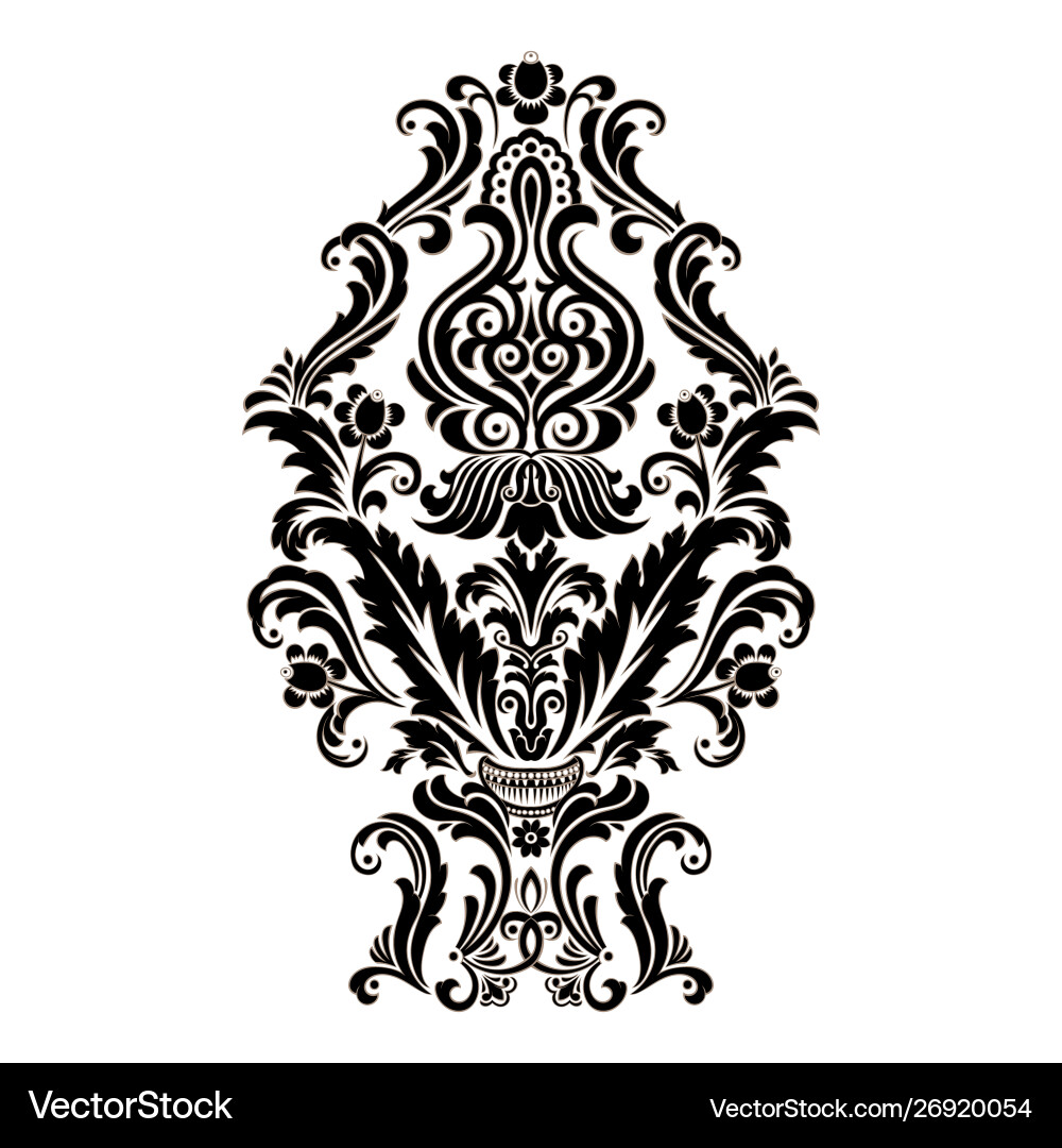 Damask element isolated central Damask element isolated central vector image