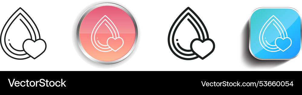Drop icon thin linear regular and button style vector image