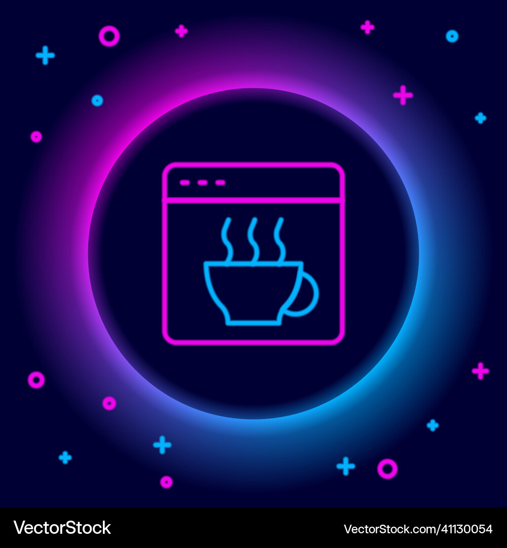 Glowing neon line software web developer Glowing neon line software web developer Vector Image
