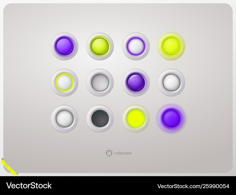 Light switch in on and off position glowing Vector Image