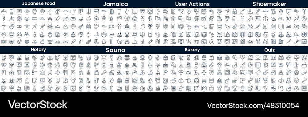 Linear style icons pack in this bundle include vector image