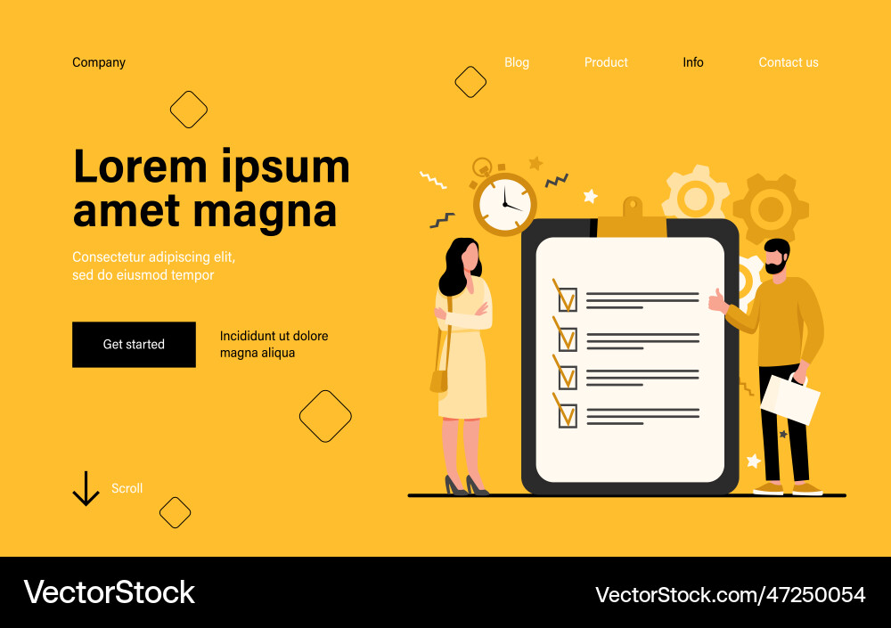 Managers with task list Managers with task list Vector Image