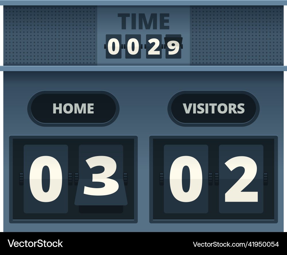 Mechanical Scoreboard with Flipping Numbers Vector Image