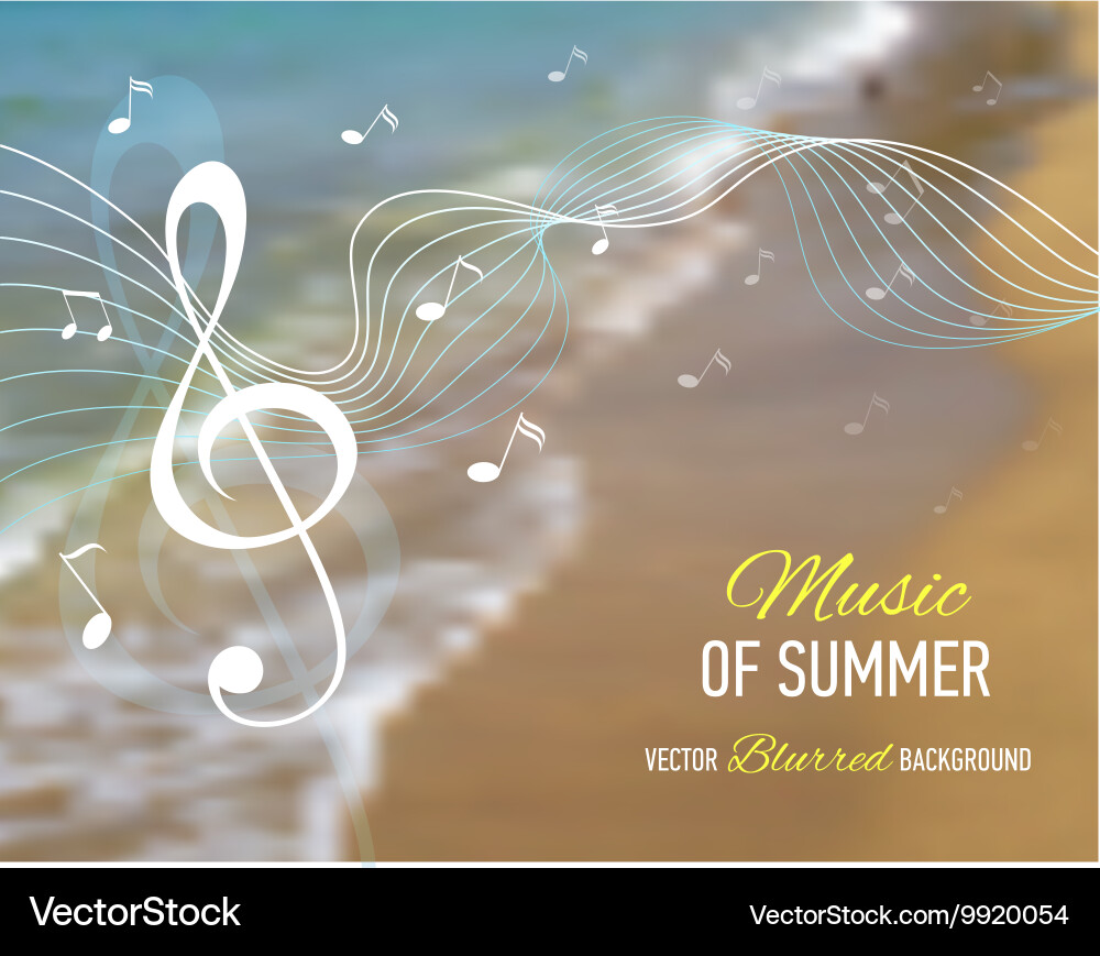 Nature seaside blurred background with design text vector image