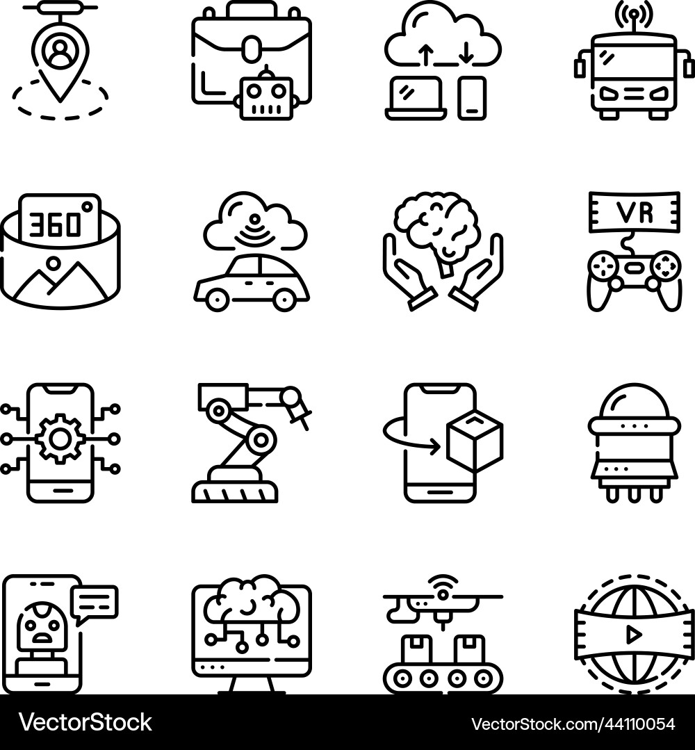 Robot technology and artificial intelligence vector image