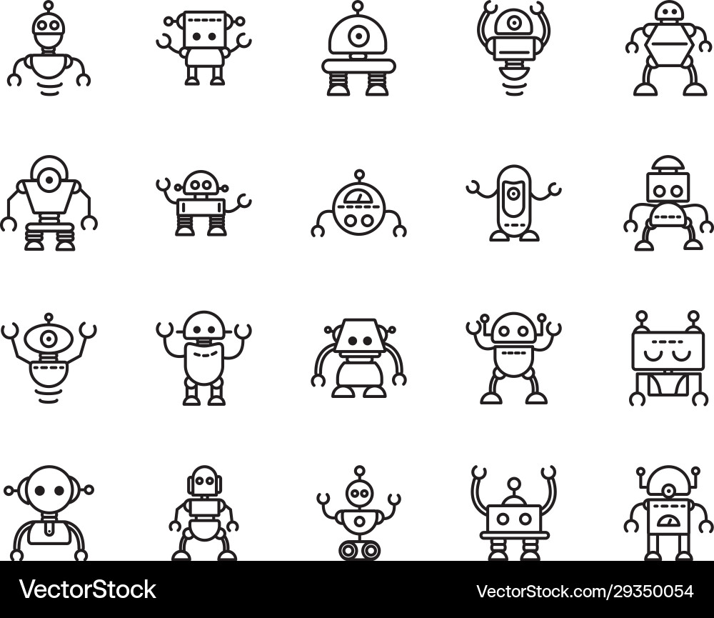 Robot technology character artificial machine Robot technology character artificial machine vector image