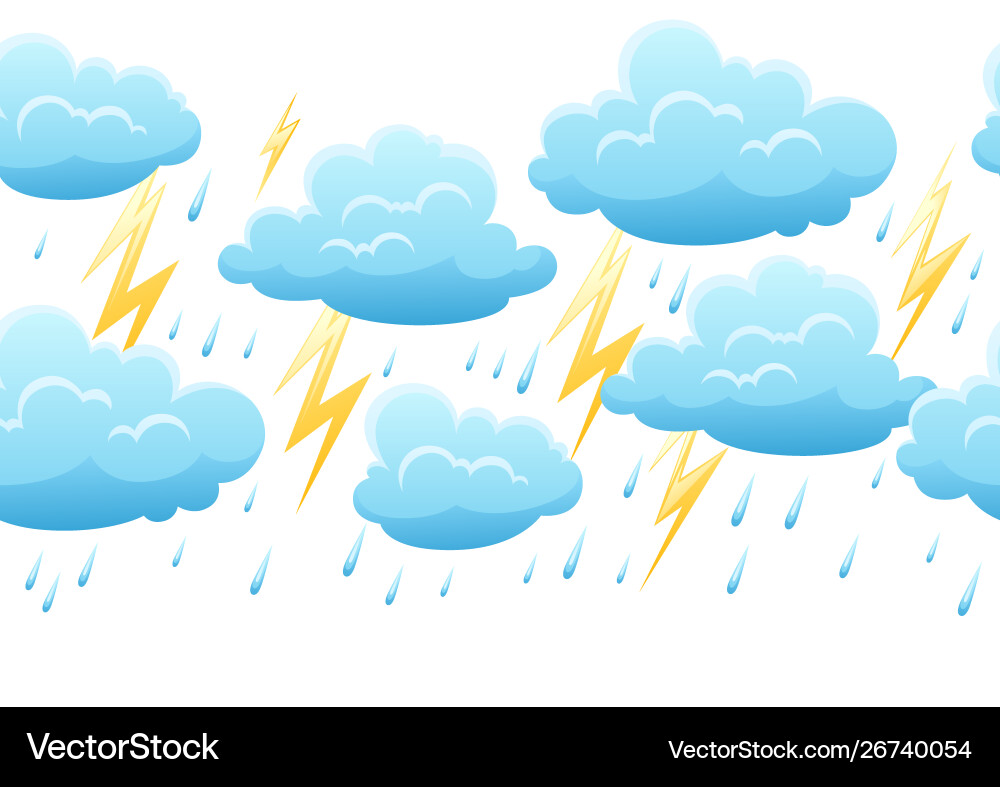 Seamless pattern with thunderstorm vector image