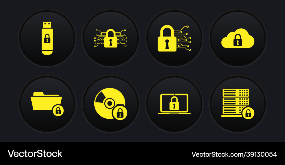 Set folder and lock cloud computing cd or dvd Set folder and lock cloud computing cd or dvd vector image