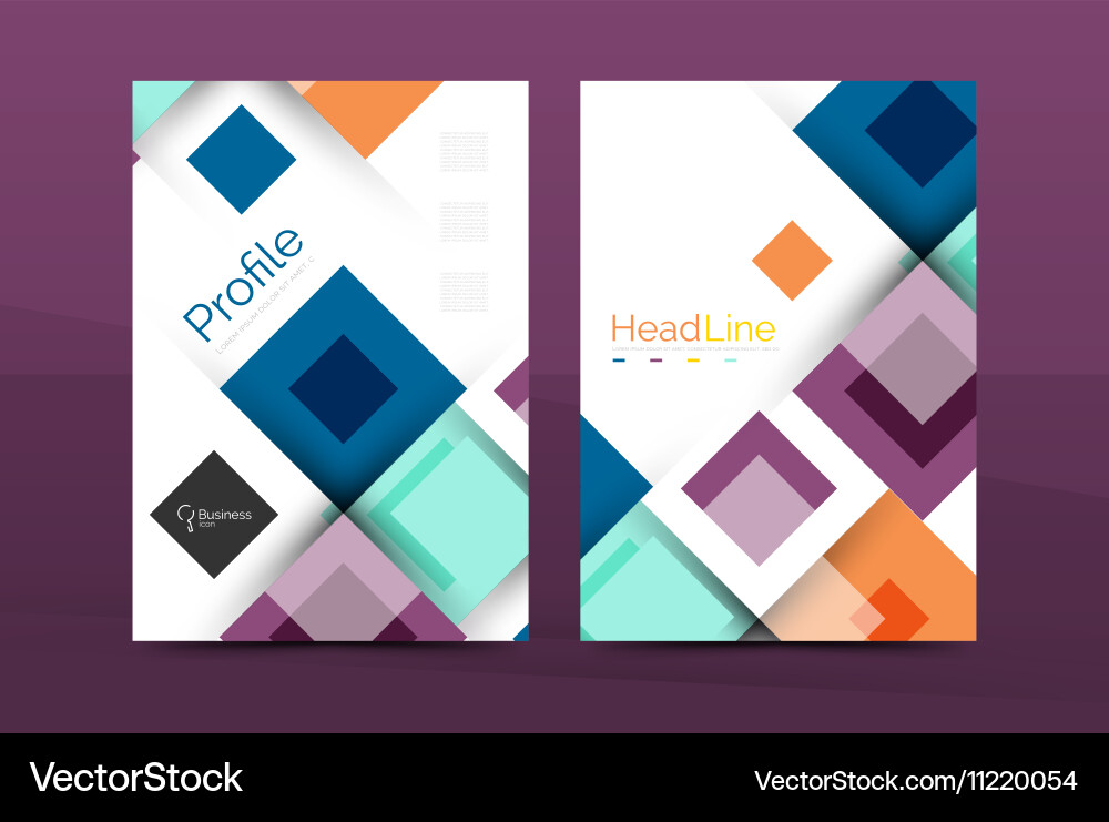 Set of front and back a4 size pages business Vector Image