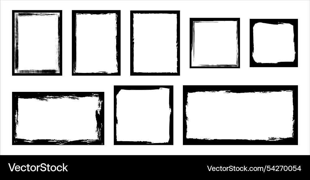 Set of grunge square and rectangular windows Set of grunge square and rectangular windows vector image