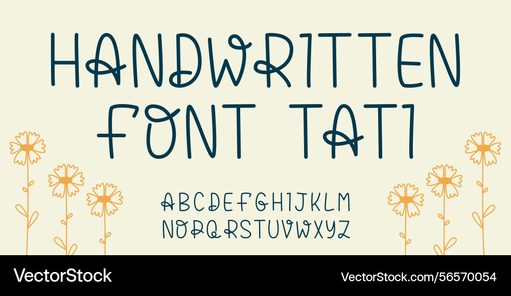 Simple handwritten font thin lines Simple handwritten font thin lines vector image