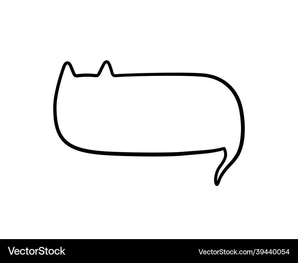 Speech bubble in the shape of a cat empty cute Speech bubble in the shape of a cat empty cute vector image
