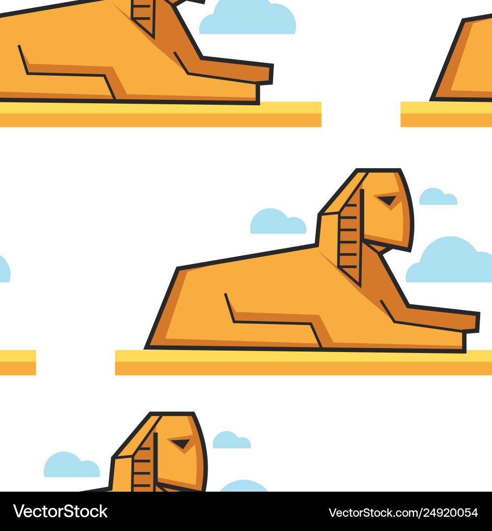 Sphinx egyptian architecture seamless pattern Sphinx egyptian architecture seamless pattern vector image