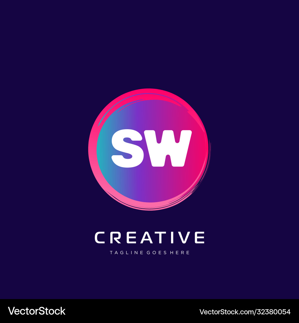 Sw initial logo with colorful template Sw initial logo with colorful template vector image