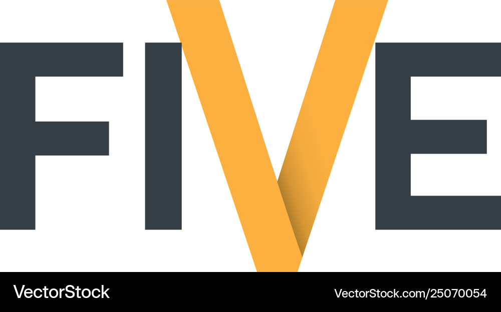 Text logo template number element vector image
