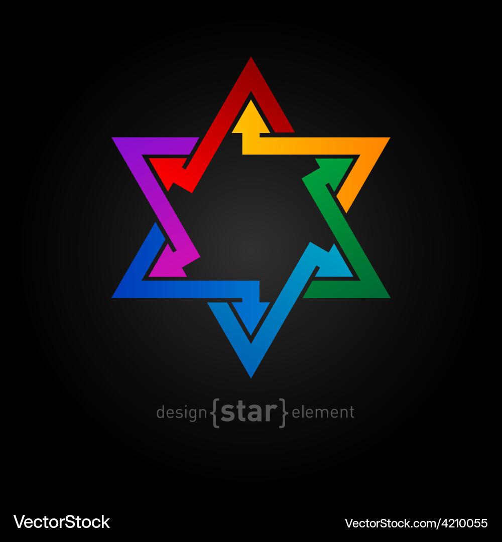 Abstract design element spectrum star Vector Image