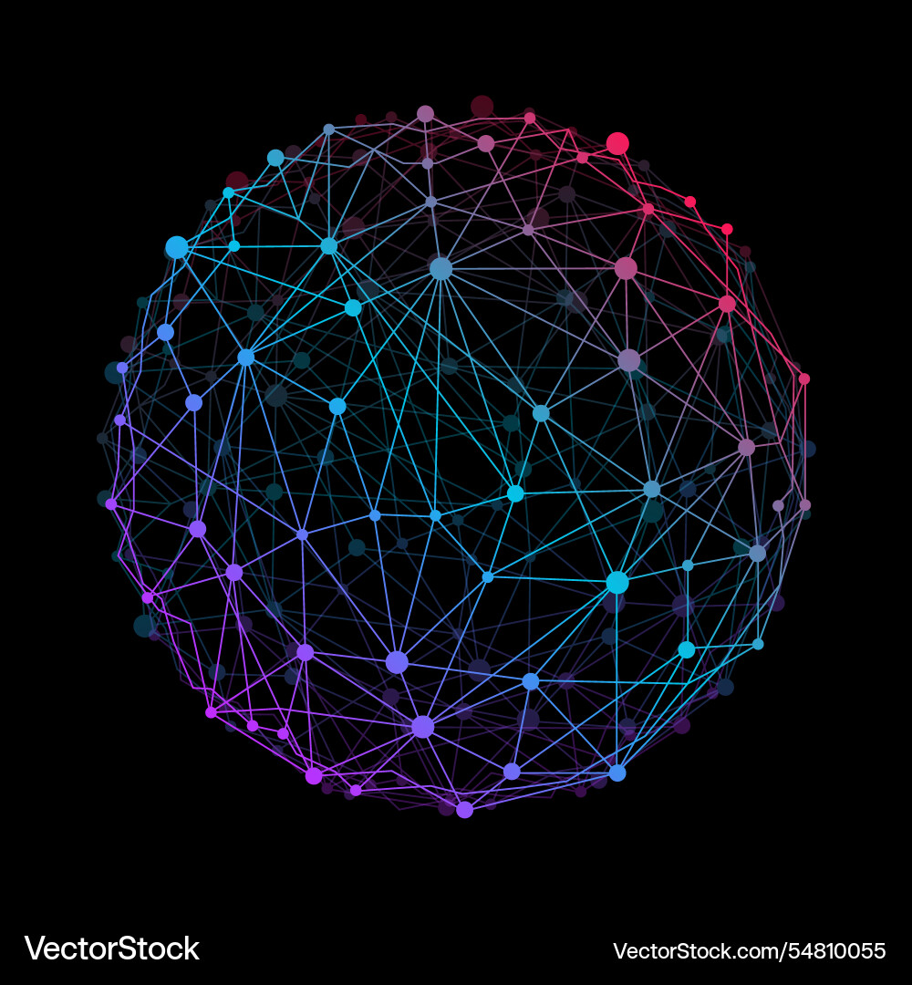 Abstract wireframe mesh sphere with dot and lines Abstract wireframe mesh sphere with dot and lines vector image