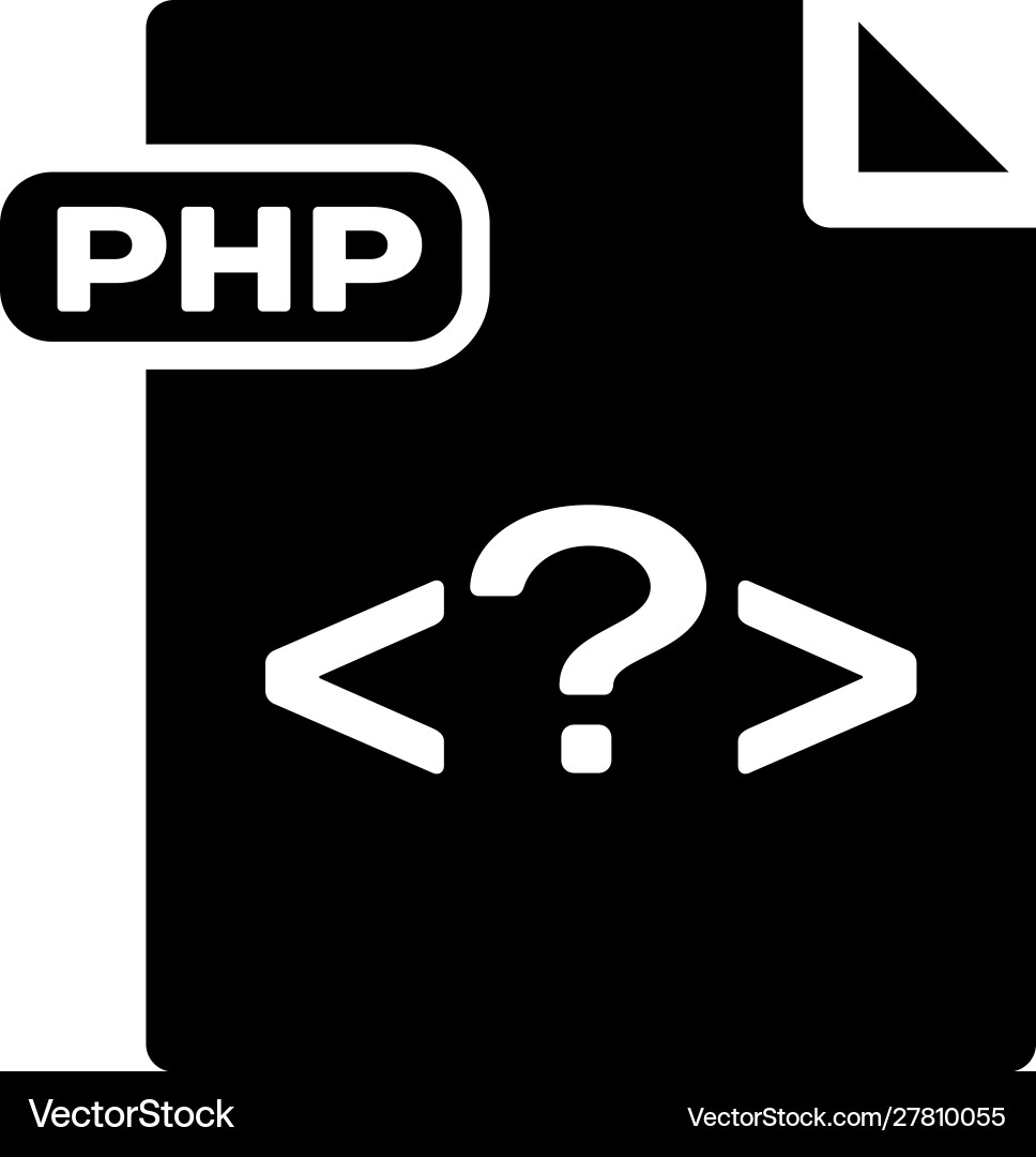 Black php file document download button icon Black php file document download button icon vector image