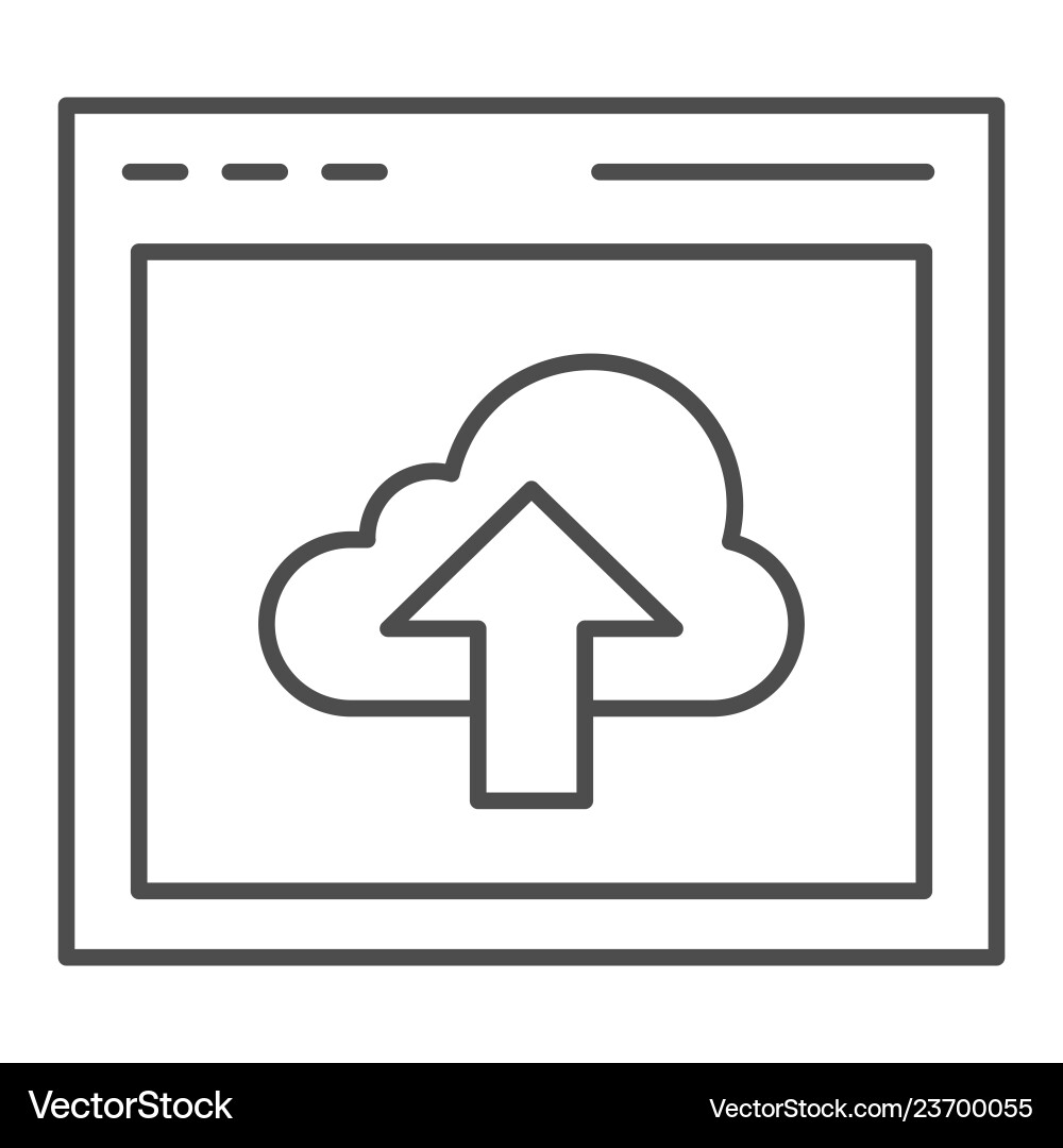 Cloud computing download thin line icon data Cloud computing download thin line icon data vector image