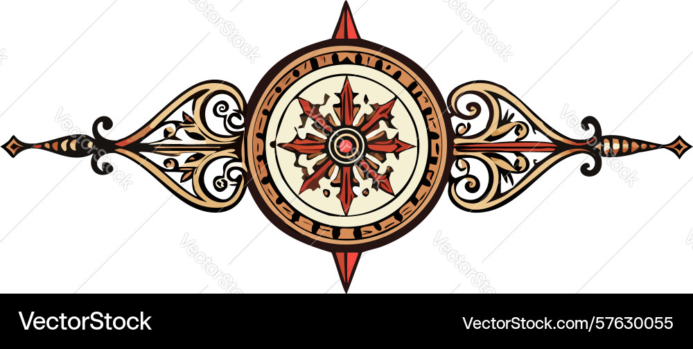 Decorative circular ornate border element design vector image