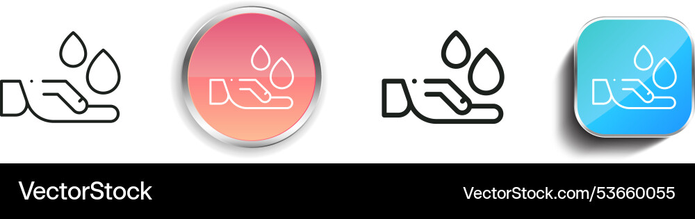 Drop icon thin linear regular and button style vector image