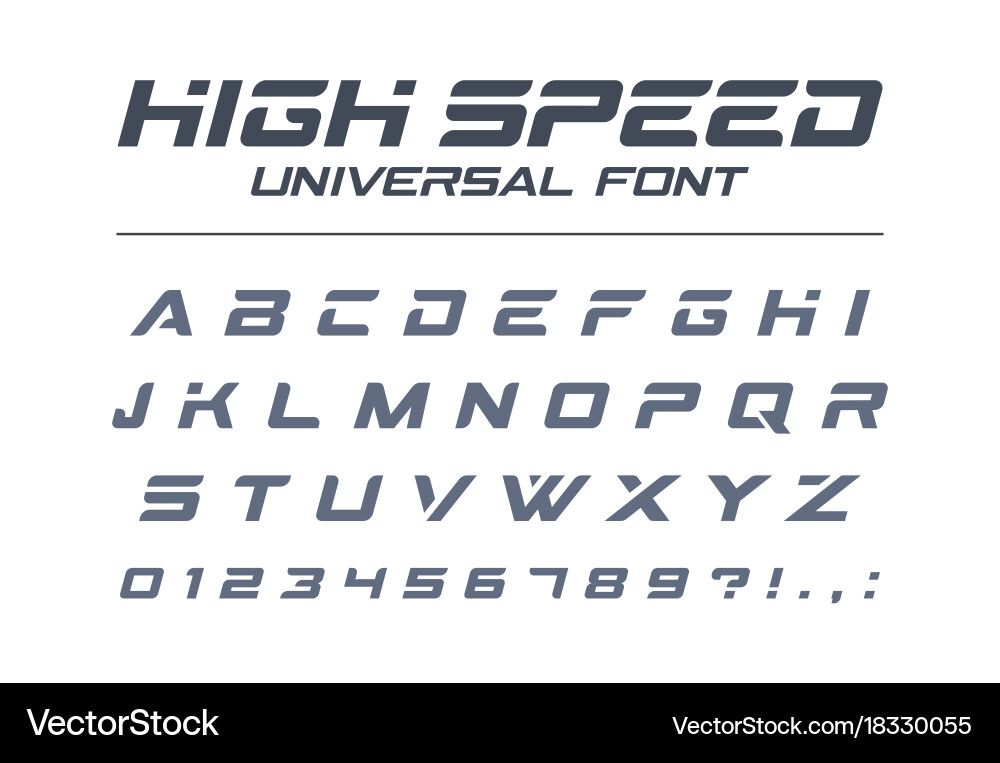 Dynamic High Speed Font - Racing & Tech vector image