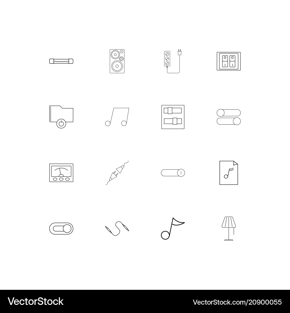 Electrical linear thin icons set outlined simple vector image
