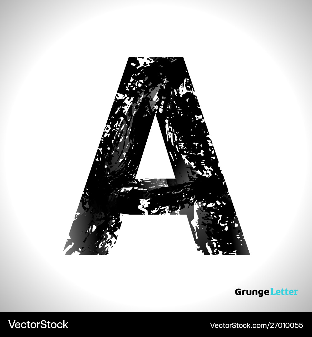 Grunge letter a black font sketch style symbol Grunge letter a black font sketch style symbol vector image