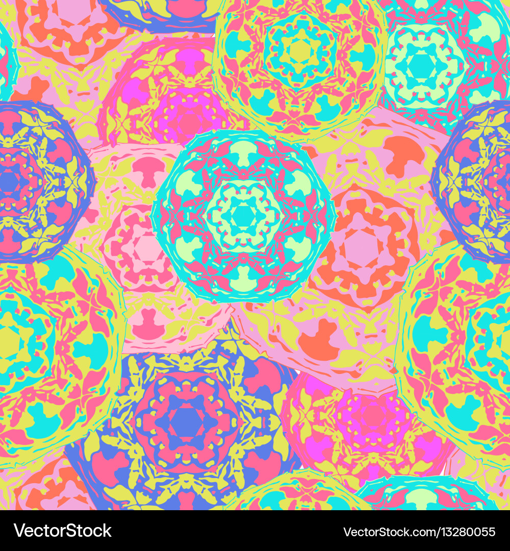 Gypsy seamless pattern of abstract multicolored Vector Image