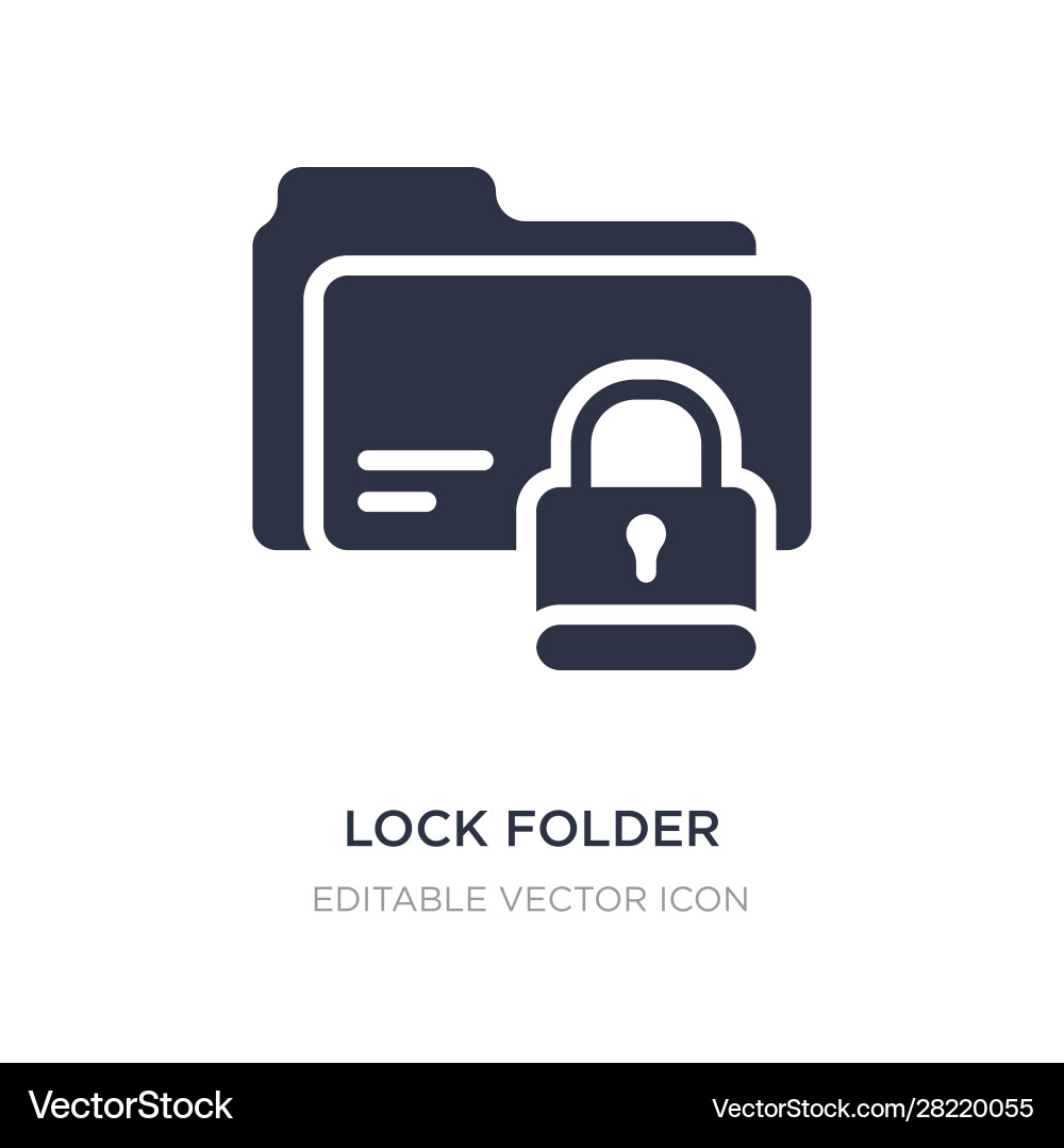 Lock folder icon on white background simple Lock folder icon on white background simple vector image
