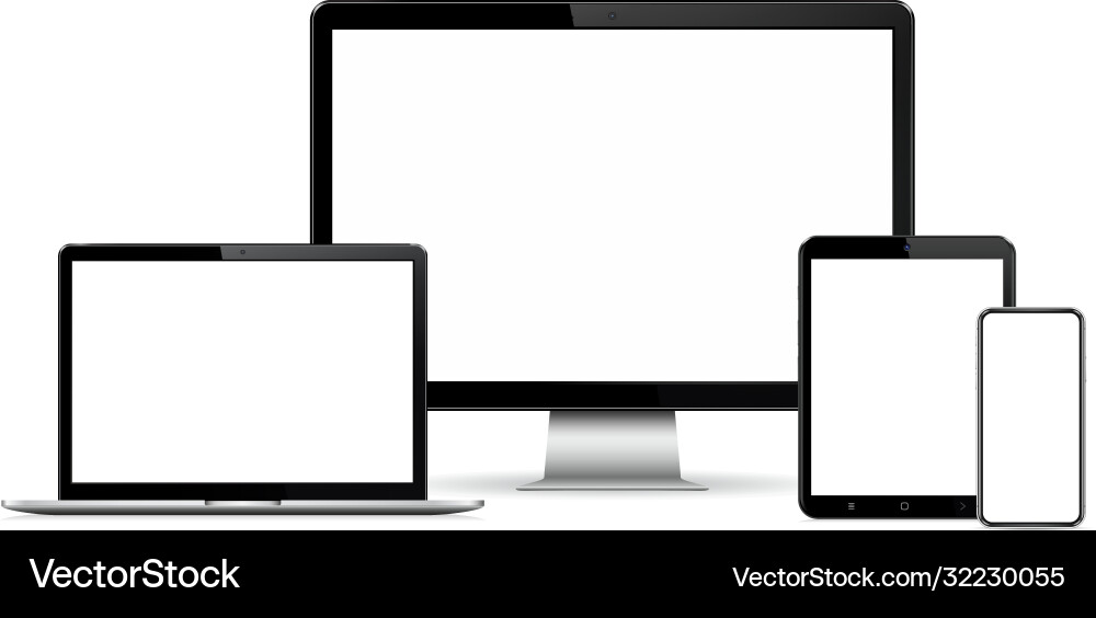 Modern computer display laptop tablet and smart Modern computer display laptop tablet and smart vector image