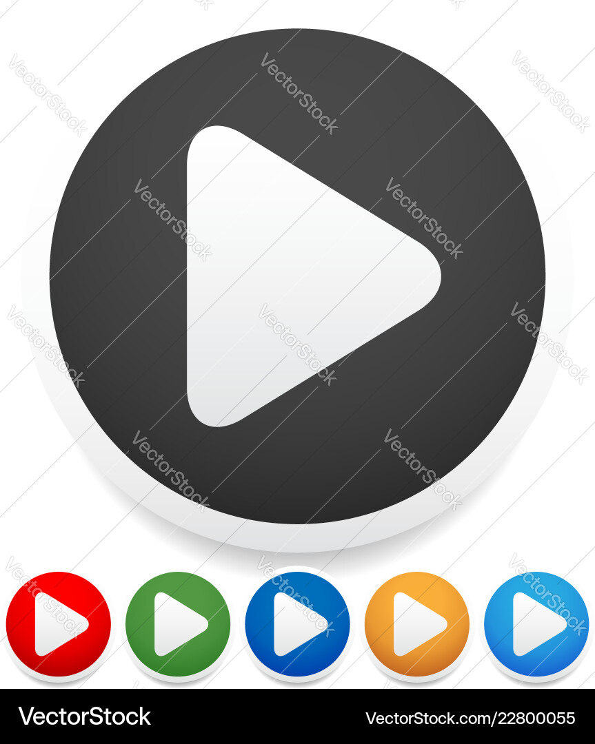 Modern minimal play button in various colors Modern minimal play button in various colors vector image