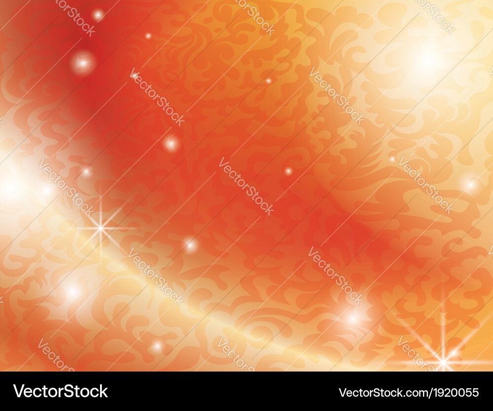 Orange background with abstract tracery Vector Image