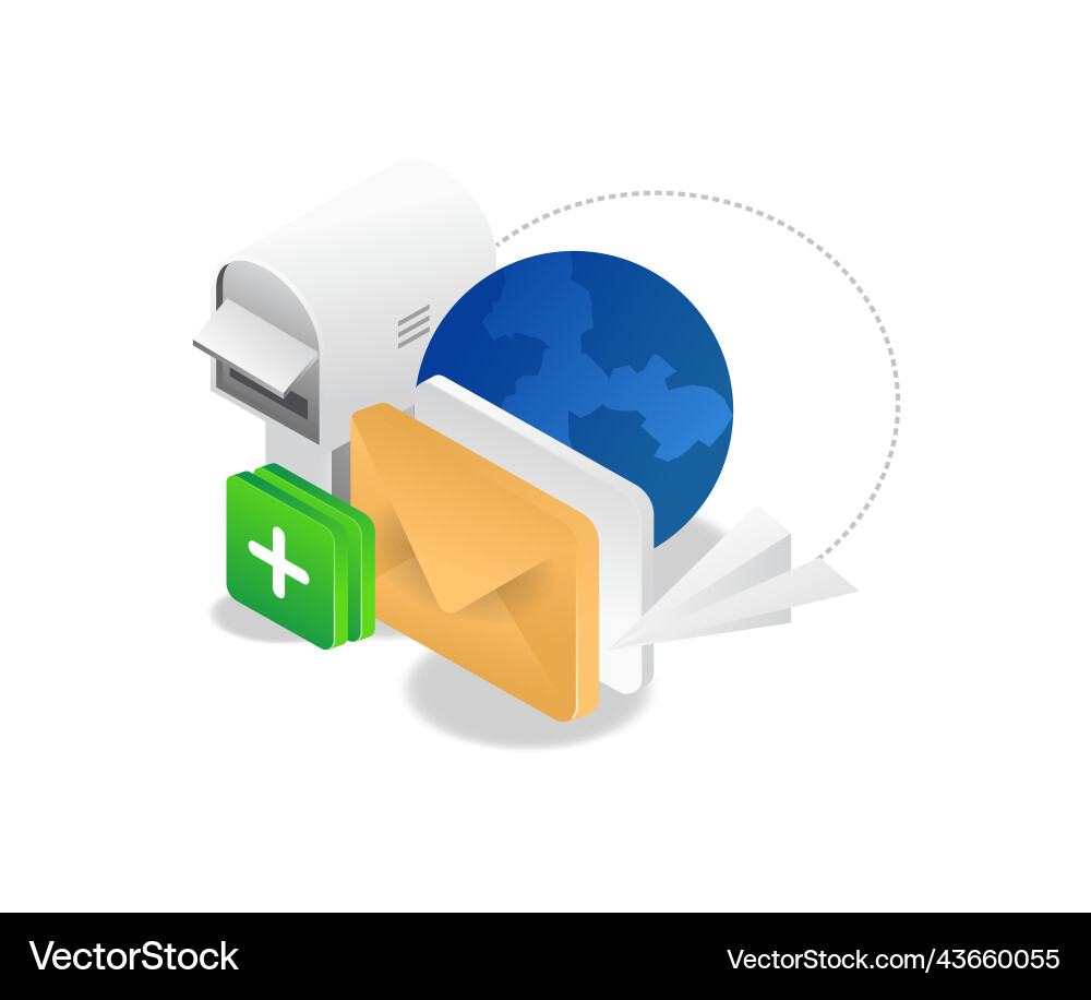 Postbox send world mail Postbox send world mail vector image