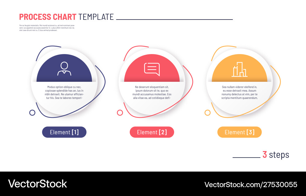 Process Chart Template - 3 Steps Vector Image