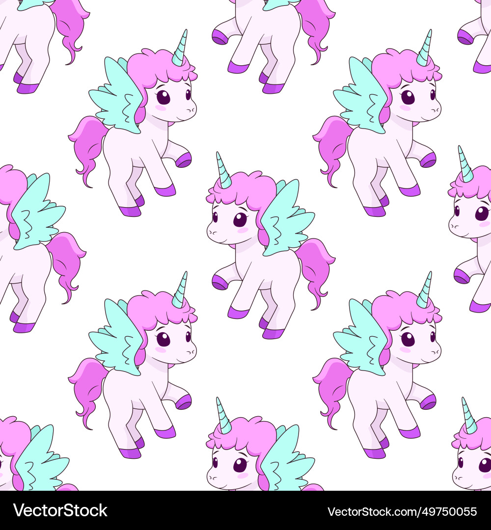 Seamless pattern with magic unicorn tile Vector Image