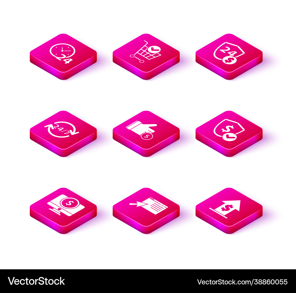 Set computer monitor with dollar online shopping Set computer monitor with dollar online shopping vector image