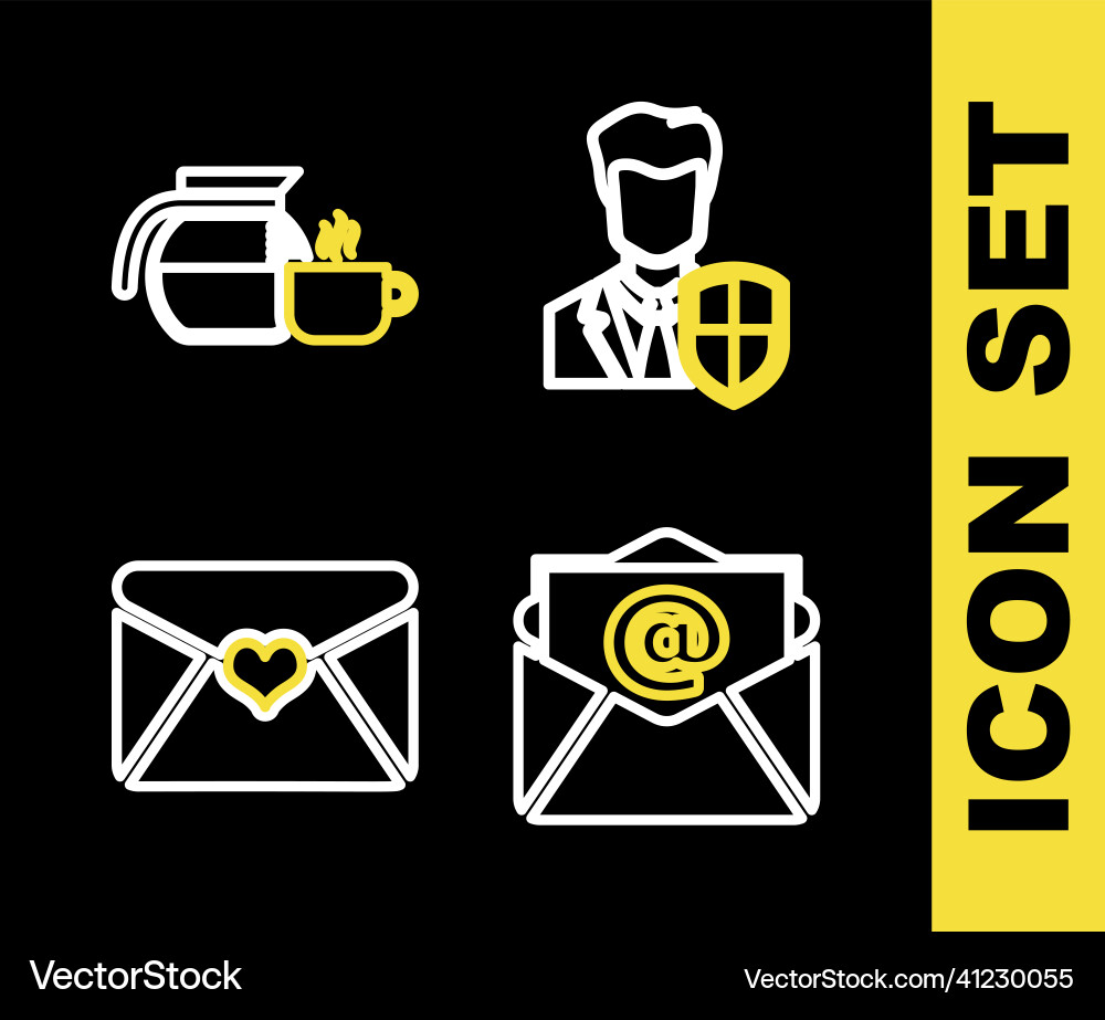 Set line user protection mail and e-mail Vector Image