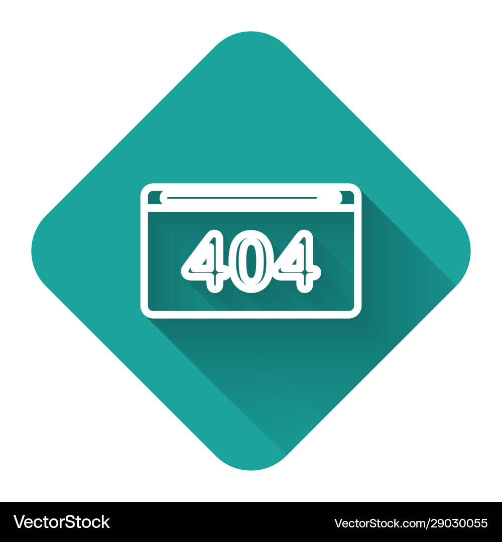 White line page with a 404 error icon isolated White line page with a 404 error icon isolated vector image