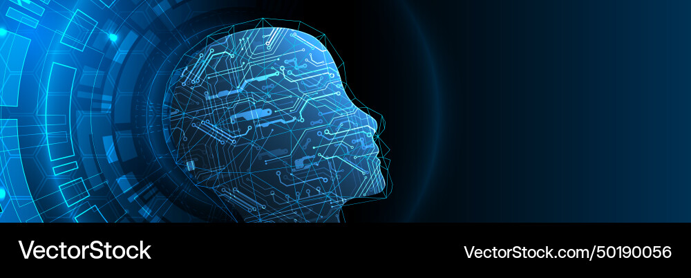 Artificial intelligence technical background Artificial intelligence technical background vector image