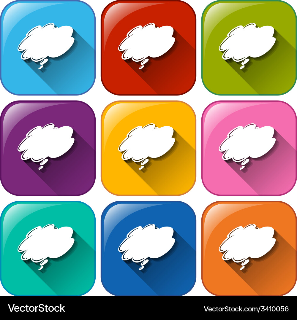 Buttons with empty cloud templates vector image