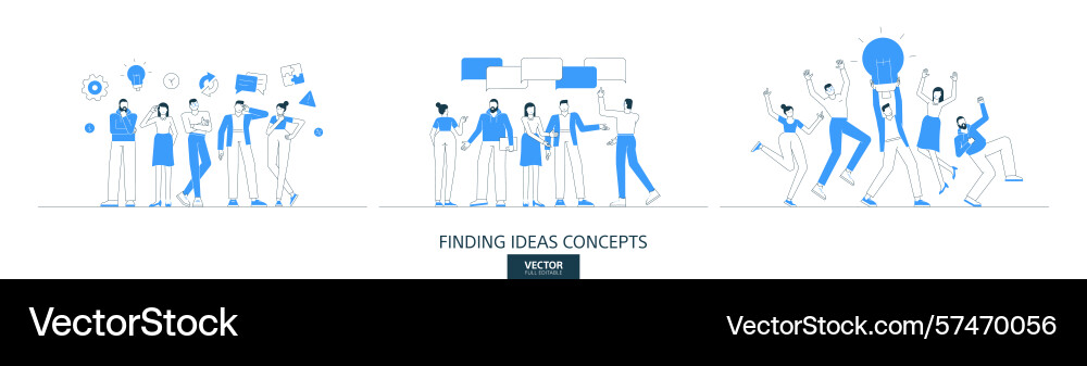 Creative idea set in thin line style Creative idea set in thin line style Vector Image