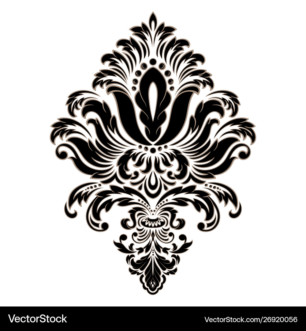 Damask element isolated central Damask element isolated central vector image