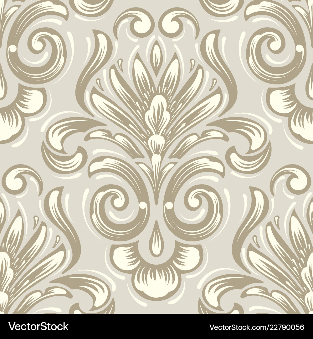 Damask seamless pattern element classical Damask seamless pattern element classical vector image