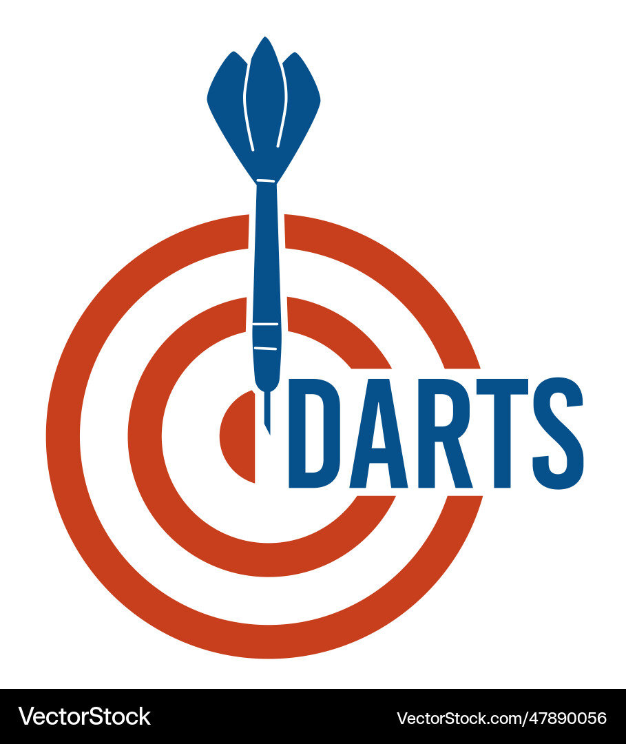 Dartboard playing darts game target with aim Dartboard playing darts game target with aim vector image