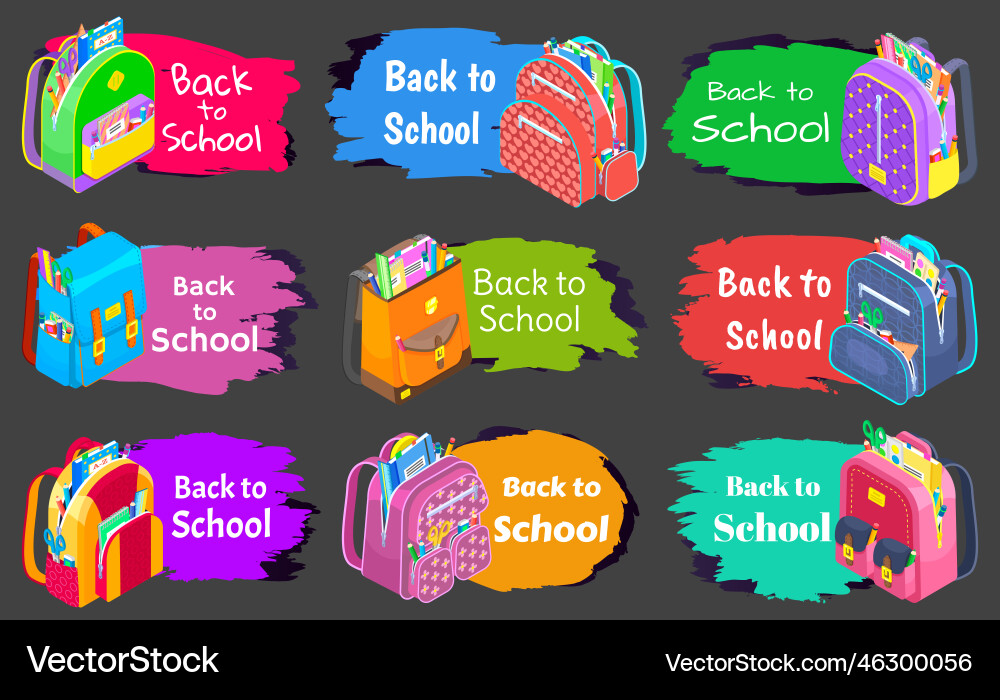 Farbiger Schulrucksack Farbiger Schulrucksack vektorbild